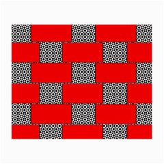 Black And White Red Patterns Small Glasses Cloth (2-side) by Celenk