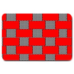 Black And White Red Patterns Large Doormat 