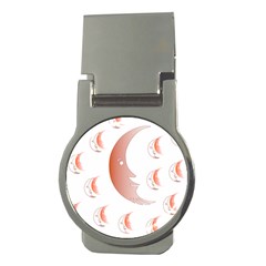 Moon Moonface Pattern Outlines Money Clips (round)  by Celenk