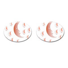 Moon Moonface Pattern Outlines Cufflinks (oval) by Celenk