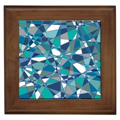 Abstract Background Blue Teal Framed Tiles by Celenk