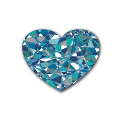 Abstract Background Blue Teal Rubber Coaster (heart)  by Celenk