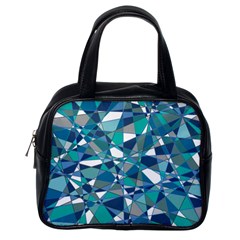 Abstract Background Blue Teal Classic Handbags (one Side) by Celenk