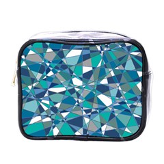 Abstract Background Blue Teal Mini Toiletries Bags by Celenk