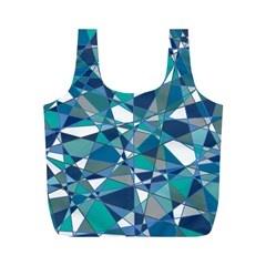 Abstract Background Blue Teal Full Print Recycle Bags (m)  by Celenk