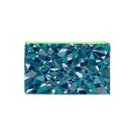 Abstract Background Blue Teal Cosmetic Bag (XS) Back