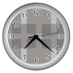 Gray Designs Transparency Square Wall Clocks (silver)  by Celenk