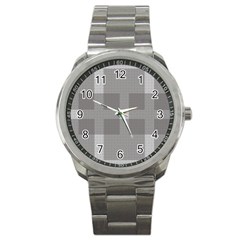 Gray Designs Transparency Square Sport Metal Watch by Celenk