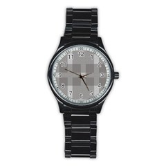 Gray Designs Transparency Square Stainless Steel Round Watch by Celenk