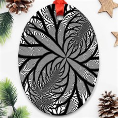 Fractal Symmetry Pattern Network Ornament (Oval)