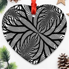 Fractal Symmetry Pattern Network Ornament (Heart)