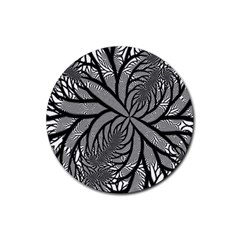 Fractal Symmetry Pattern Network Rubber Coaster (Round) 