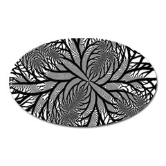 Fractal Symmetry Pattern Network Oval Magnet