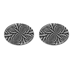 Fractal Symmetry Pattern Network Cufflinks (Oval)