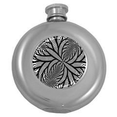 Fractal Symmetry Pattern Network Round Hip Flask (5 oz)