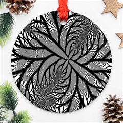 Fractal Symmetry Pattern Network Round Ornament (Two Sides)