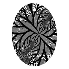 Fractal Symmetry Pattern Network Oval Ornament (two Sides) by Celenk