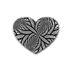 Fractal Symmetry Pattern Network Heart Coaster (4 pack) 