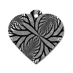 Fractal Symmetry Pattern Network Dog Tag Heart (One Side)