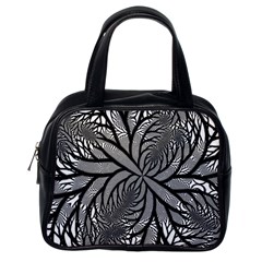 Fractal Symmetry Pattern Network Classic Handbags (one Side) by Celenk