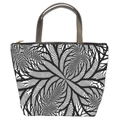 Fractal Symmetry Pattern Network Bucket Bags by Celenk