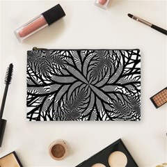 Fractal Symmetry Pattern Network Cosmetic Bag (Medium) 