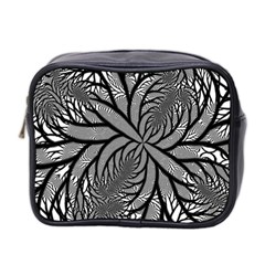 Fractal Symmetry Pattern Network Mini Toiletries Bag 2-side by Celenk