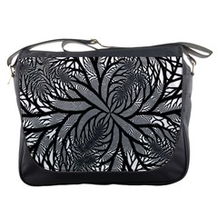 Fractal Symmetry Pattern Network Messenger Bags by Celenk