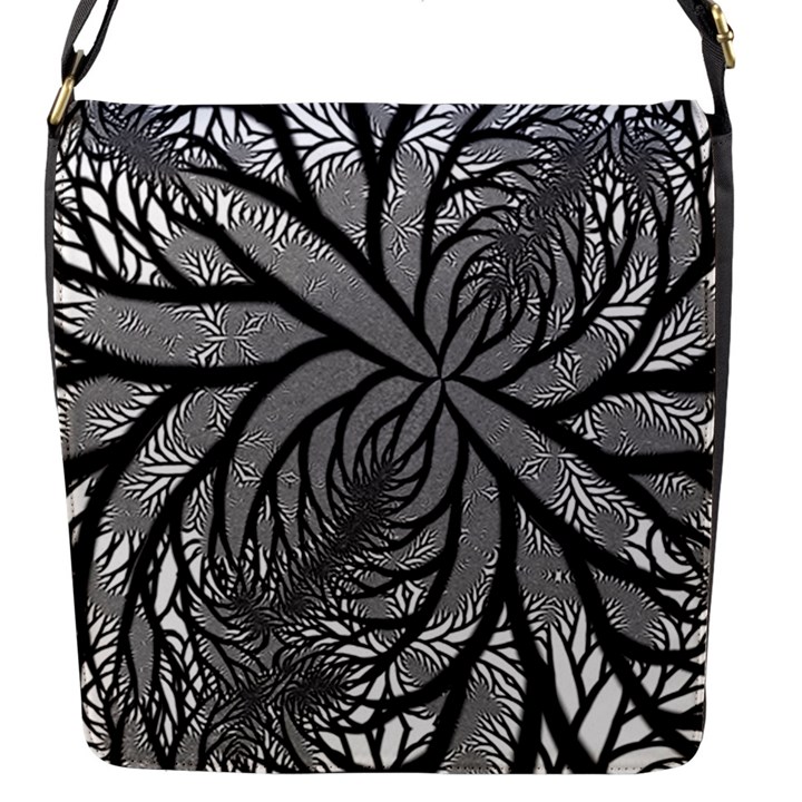 Fractal Symmetry Pattern Network Flap Messenger Bag (S)