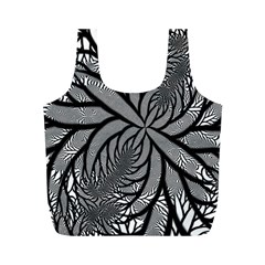 Fractal Symmetry Pattern Network Full Print Recycle Bags (M) 