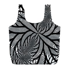 Fractal Symmetry Pattern Network Full Print Recycle Bags (L) 