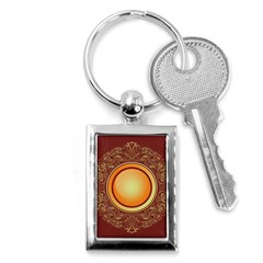 Badge Gilding Sun Red Oriental Key Chains (rectangle)  by Celenk