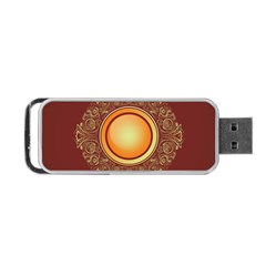 Badge Gilding Sun Red Oriental Portable Usb Flash (one Side) by Celenk