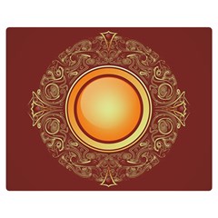 Badge Gilding Sun Red Oriental Double Sided Flano Blanket (medium)  by Celenk