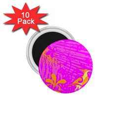 Spring Tropical Floral Palm Bird 1 75  Magnets (10 Pack)  by Celenk