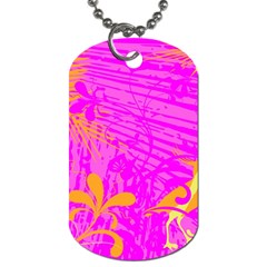 Spring Tropical Floral Palm Bird Dog Tag (two Sides) by Celenk