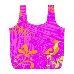 Spring Tropical Floral Palm Bird Full Print Recycle Bags (l)  by Celenk