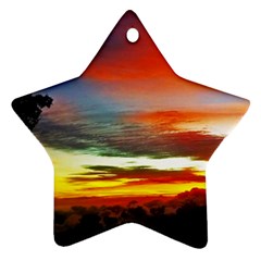 Sunset Mountain Indonesia Adventure Star Ornament (two Sides) by Celenk