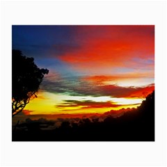 Sunset Mountain Indonesia Adventure Small Glasses Cloth (2-side) by Celenk