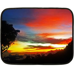 Sunset Mountain Indonesia Adventure Fleece Blanket (mini) by Celenk