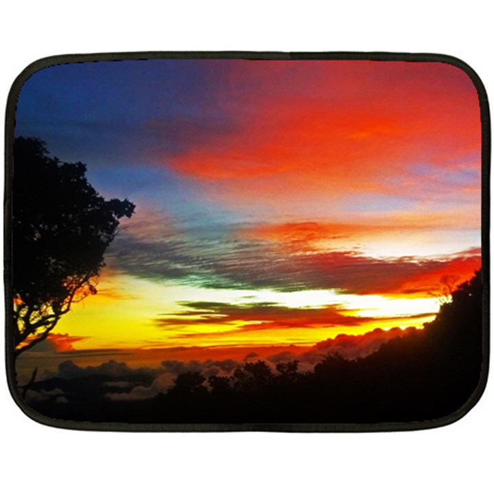 Sunset Mountain Indonesia Adventure Double Sided Fleece Blanket (Mini) 