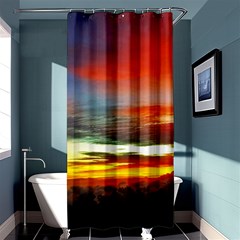 Sunset Mountain Indonesia Adventure Shower Curtain 36  X 72  (stall)  by Celenk