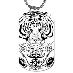 Tiger Animal Decoration Flower Dog Tag (one Side) by Celenk