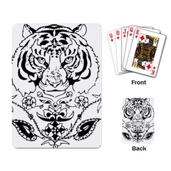 Tiger Animal Decoration Flower Playing Card by Celenk