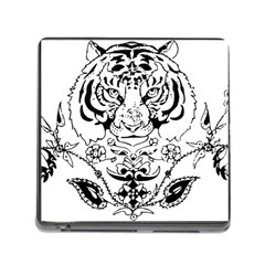 Tiger Animal Decoration Flower Memory Card Reader (square) by Celenk