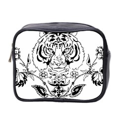 Tiger Animal Decoration Flower Mini Toiletries Bag 2-side by Celenk