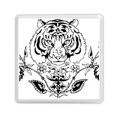 Tiger Animal Decoration Flower Memory Card Reader (square)  by Celenk