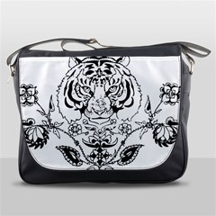 Tiger Animal Decoration Flower Messenger Bags by Celenk