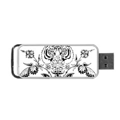 Tiger Animal Decoration Flower Portable Usb Flash (one Side) by Celenk