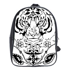 Tiger Animal Decoration Flower School Bag (xl) by Celenk